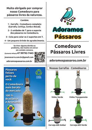foto de folheto de comedouros passaros livres